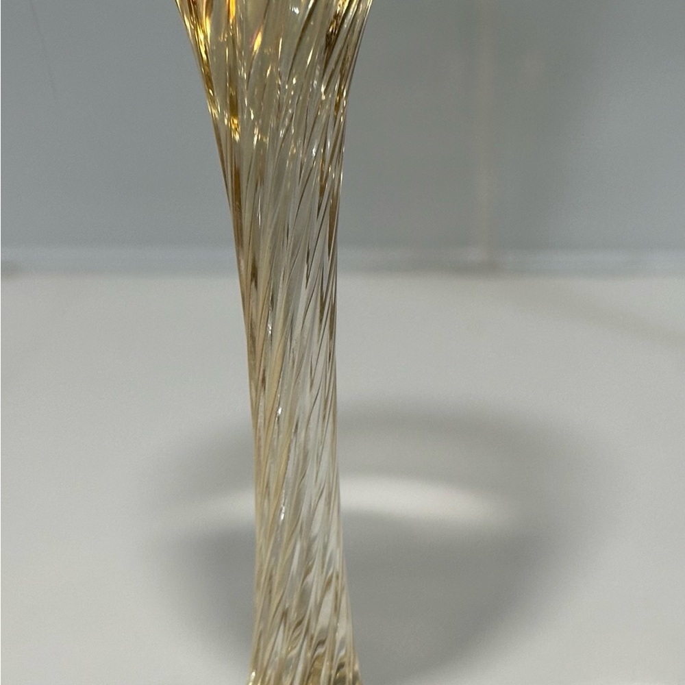 Franco Vetrerie Champagne Flute Glasses Set Of 2 Bronze Tone Embellish crystal - Picture 4 of 8